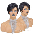 Short Brazilian Human Hair Wig Vendors Wholesale U part Virgin Hair Pixie Cut Wigs For Black Women